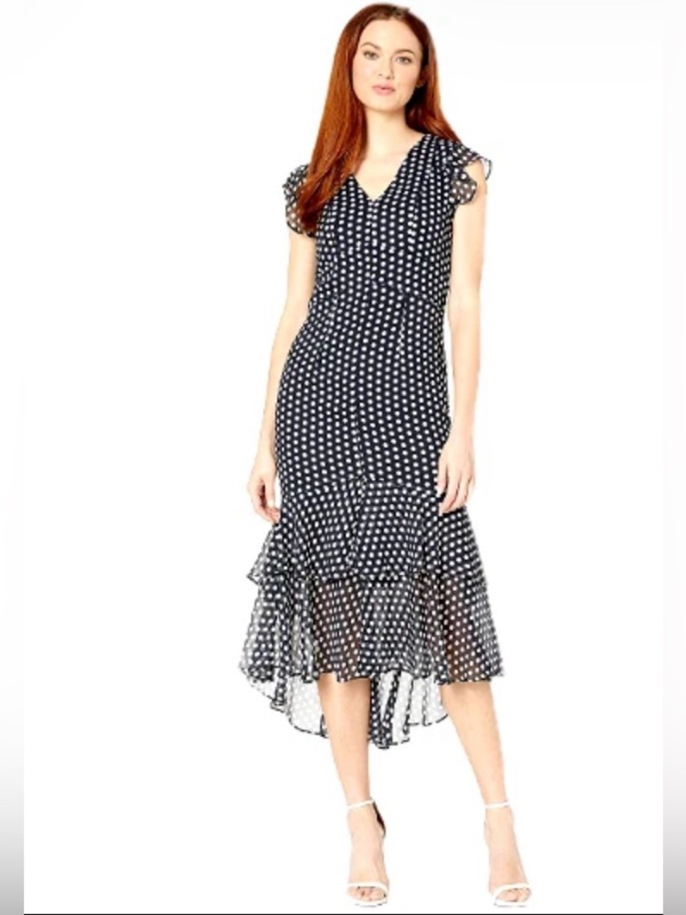 Tommy Hilfiger Midi Black & White Polka Dot Dress. Size 2. New with tags.